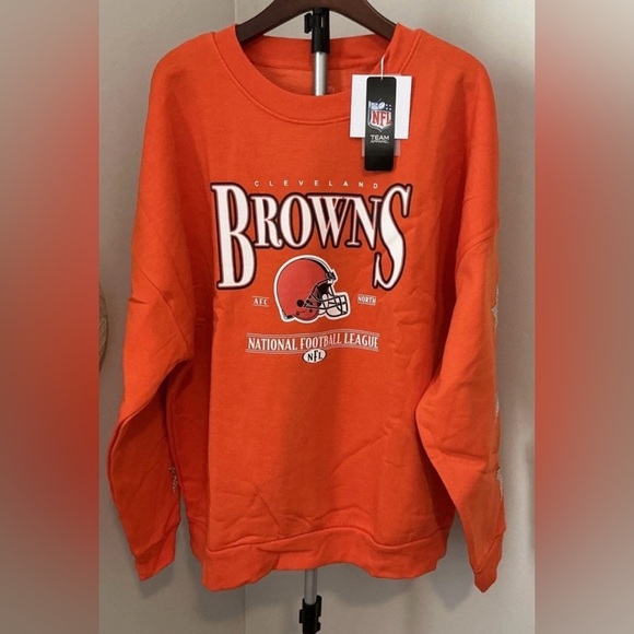 Cleveland Browns NFL Game Couture Oversized Orange Sweatshirt Size Large - Picture 4 of 8